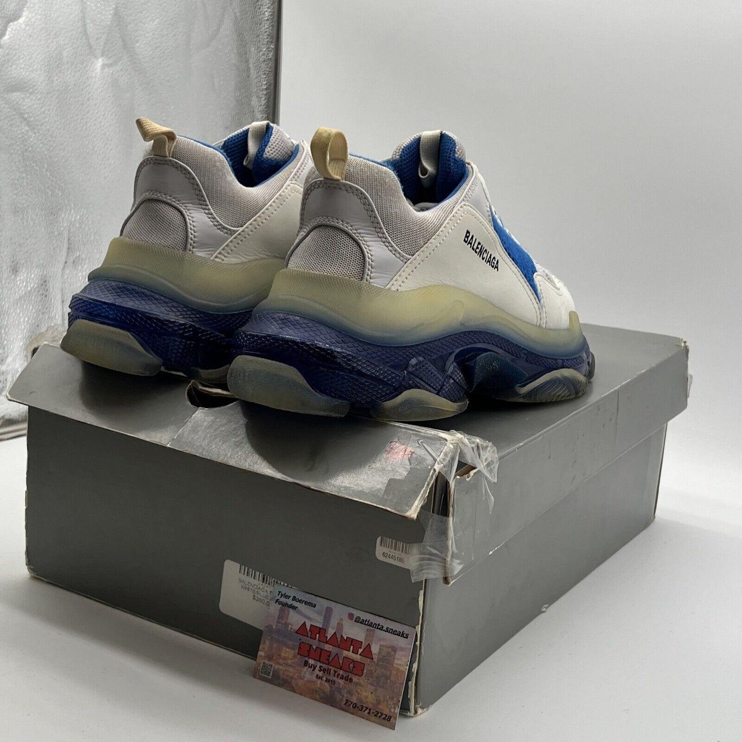 Size 12 - Balenciaga Triple S Blue And White