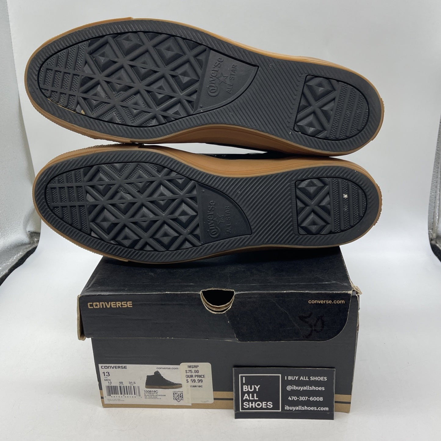 Size 13 - converse all star Black Leather (15081C)