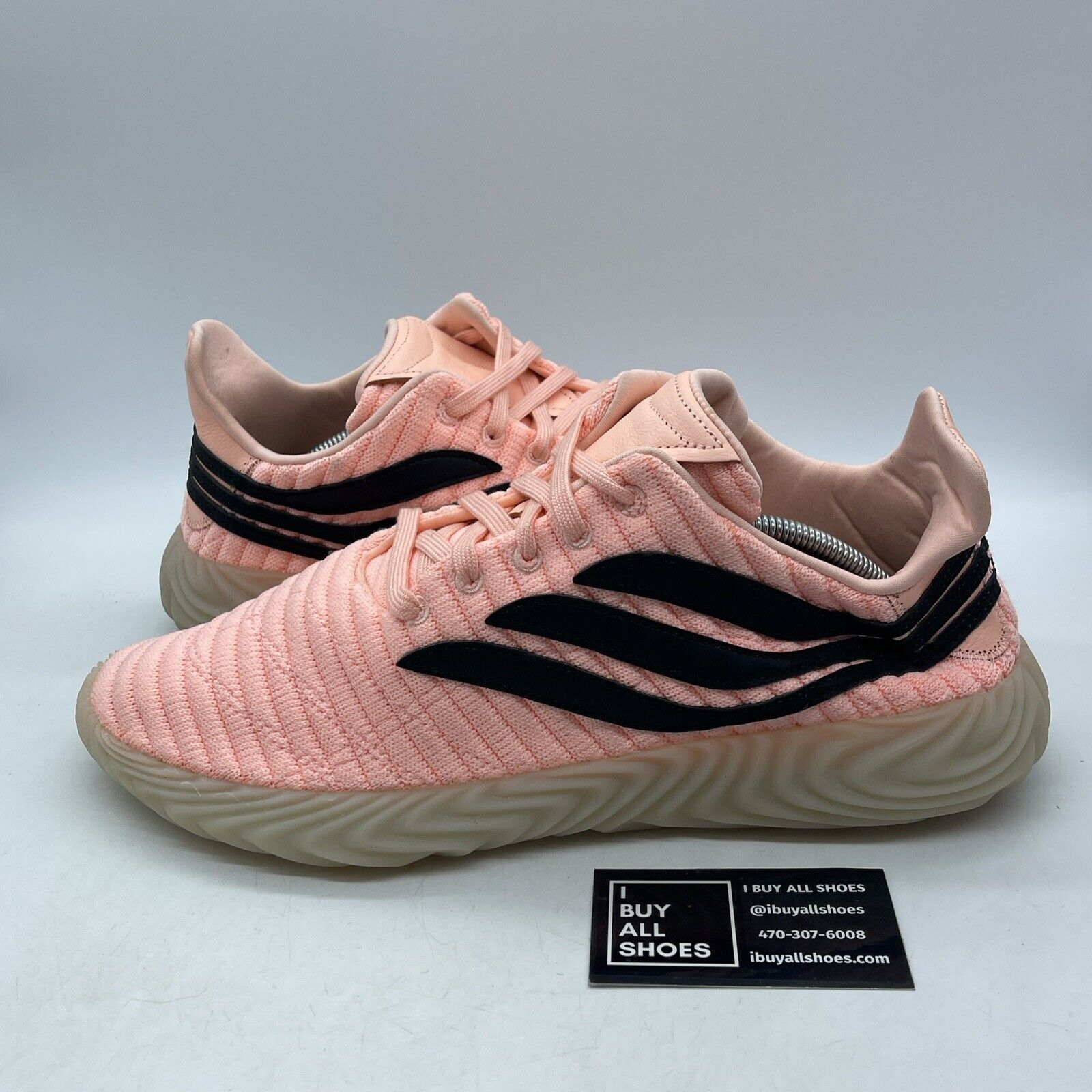 Size 13 - adidas Sobakov Clear Orange Pink Black Suede Leather (BB7619(