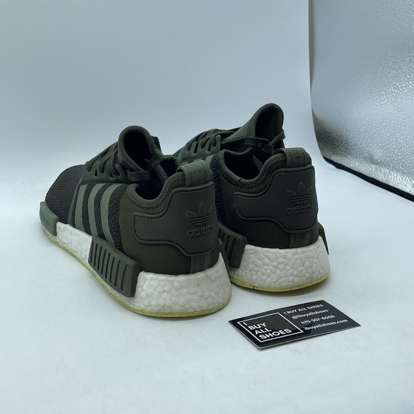 Size 13 - adidas NMD_R1 Night Cargo Green White Suede Leather (CQ2414)