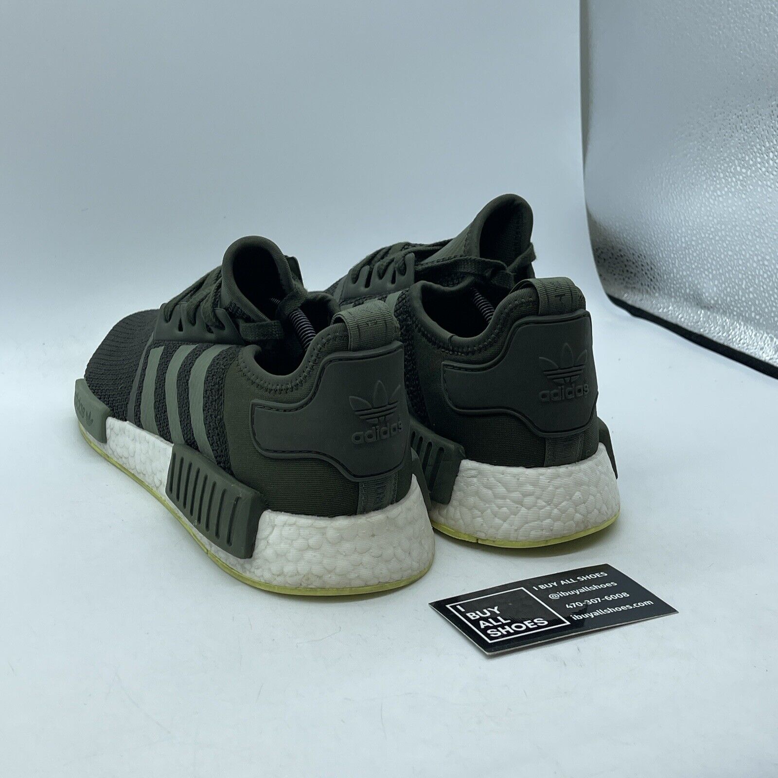 Size 13 - adidas NMD_R1 Night Cargo Green White Suede Leather (CQ2414)