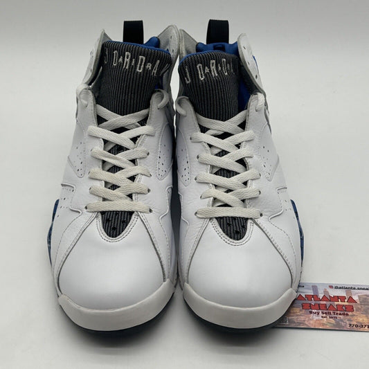 Size 10 - Jordan 7 Retro Orlando 2009 White Blue Rare Leather OG Tumbled Premium