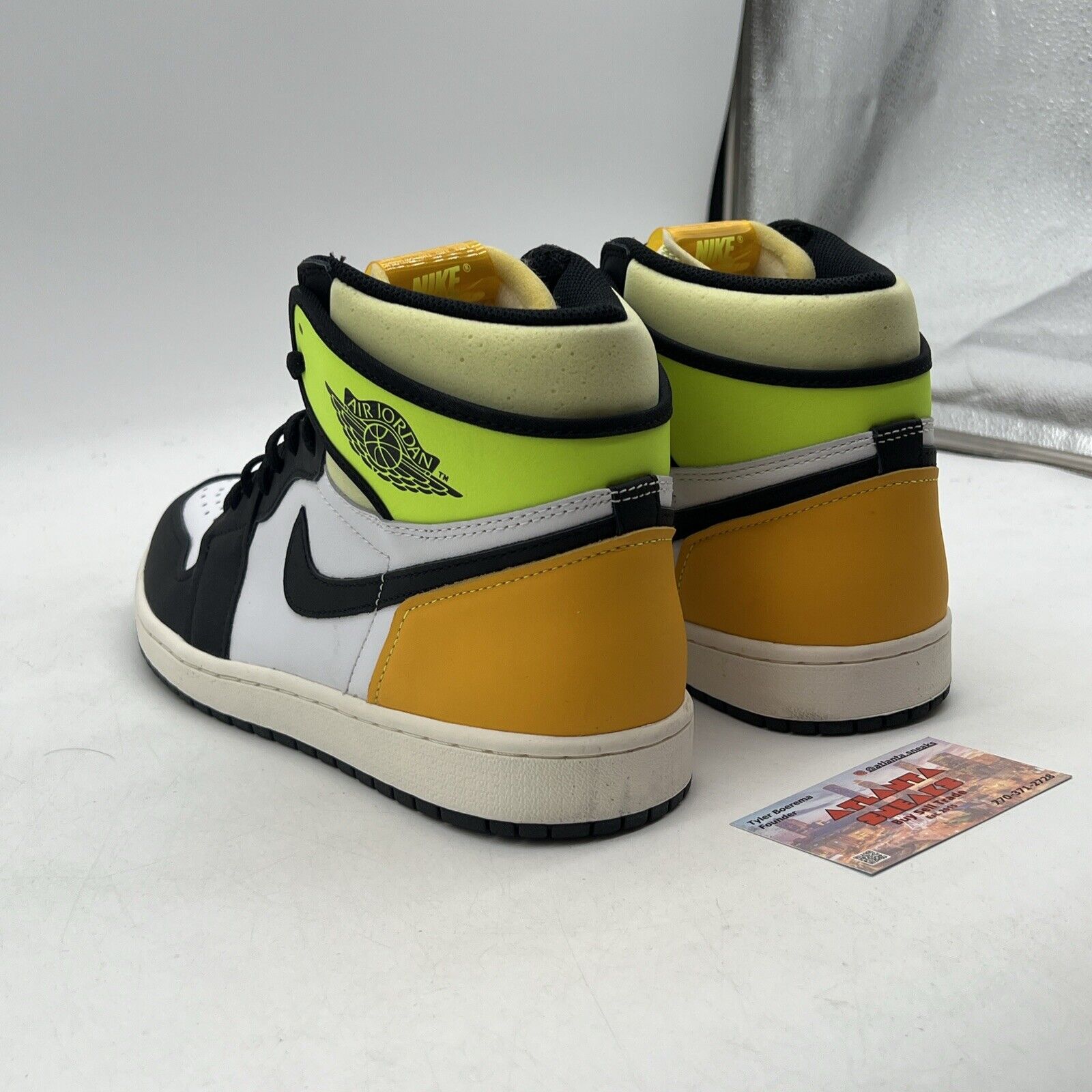 Size 10 - Jordan 1 Retro High OG Volt White Black Yellow (555088-118)