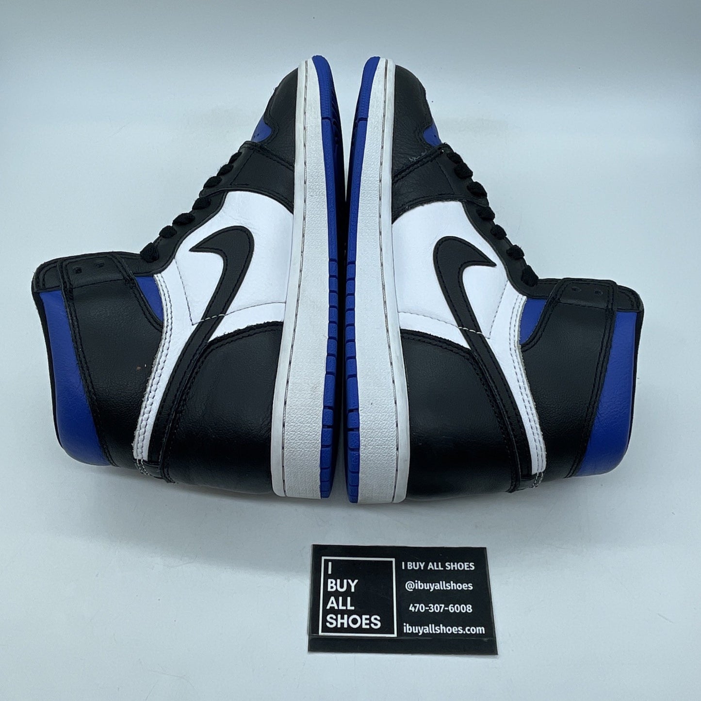 Size 8 - Jordan 1 Retro OG High Royal Toe Black Blue Leather (555088-041)