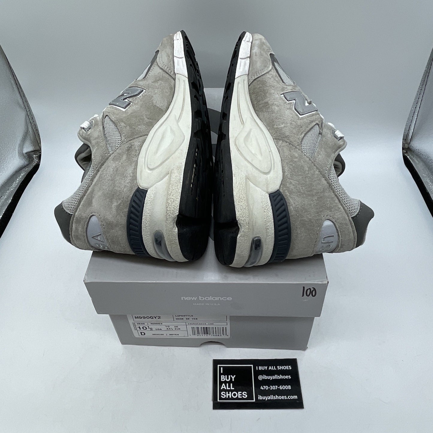 Size 10.5 - New Balance 990v2 Made in USA Grey Suede Leather (M990GY2)