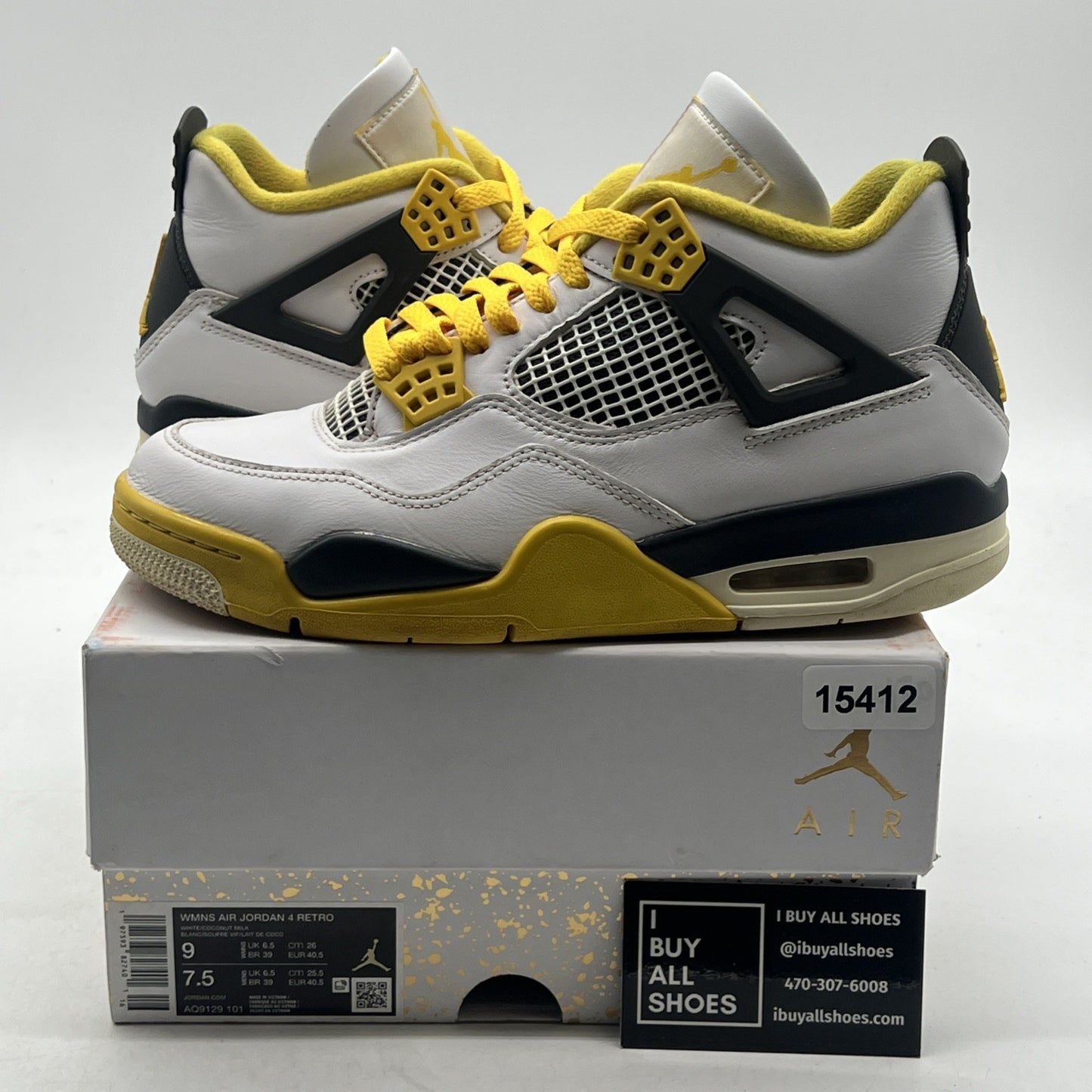 Size 9 - Air Jordan 4 Retro Vivid Sulfur W (AQ9129-101)