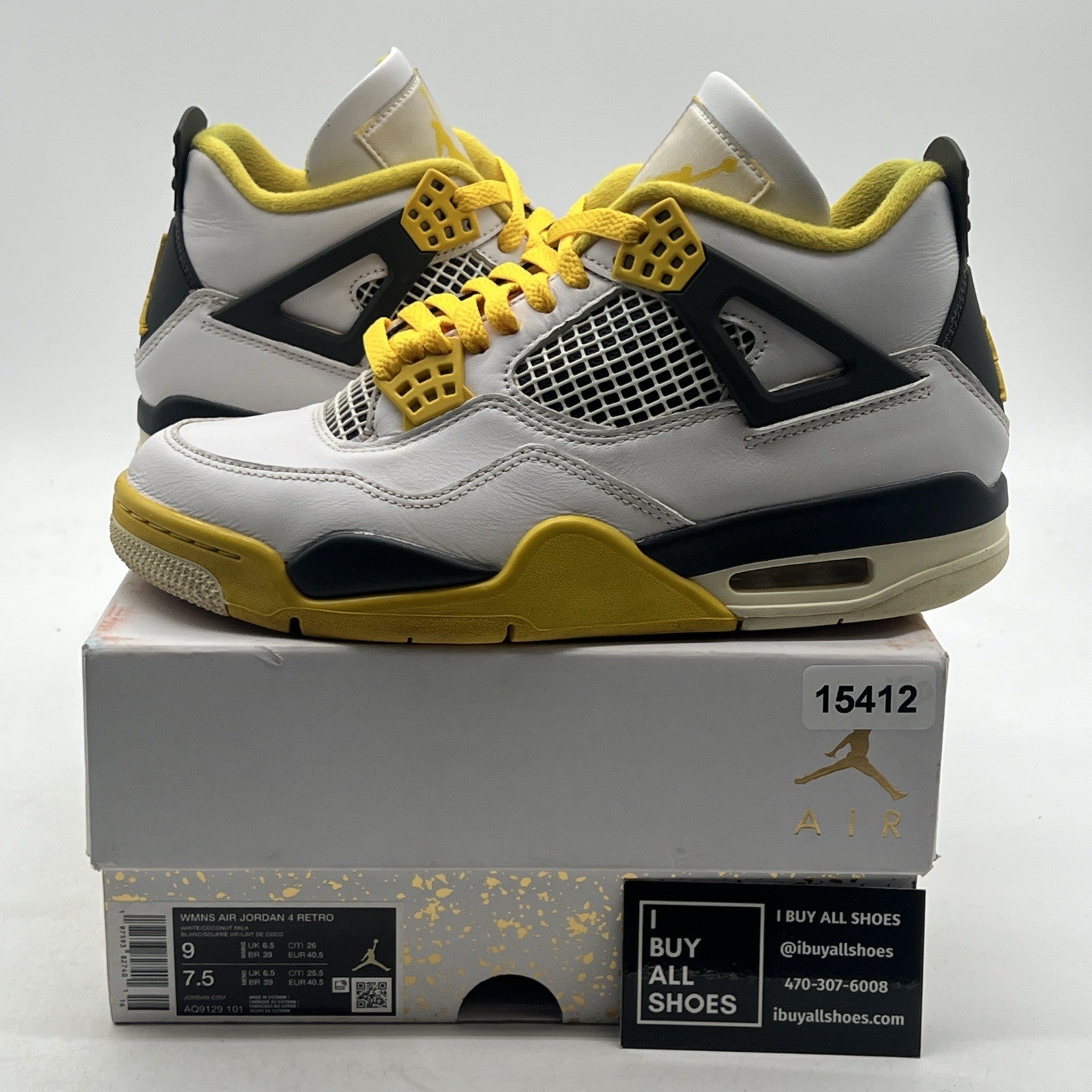Size 9 - Air Jordan 4 Retro Vivid Sulfur W (AQ9129-101)