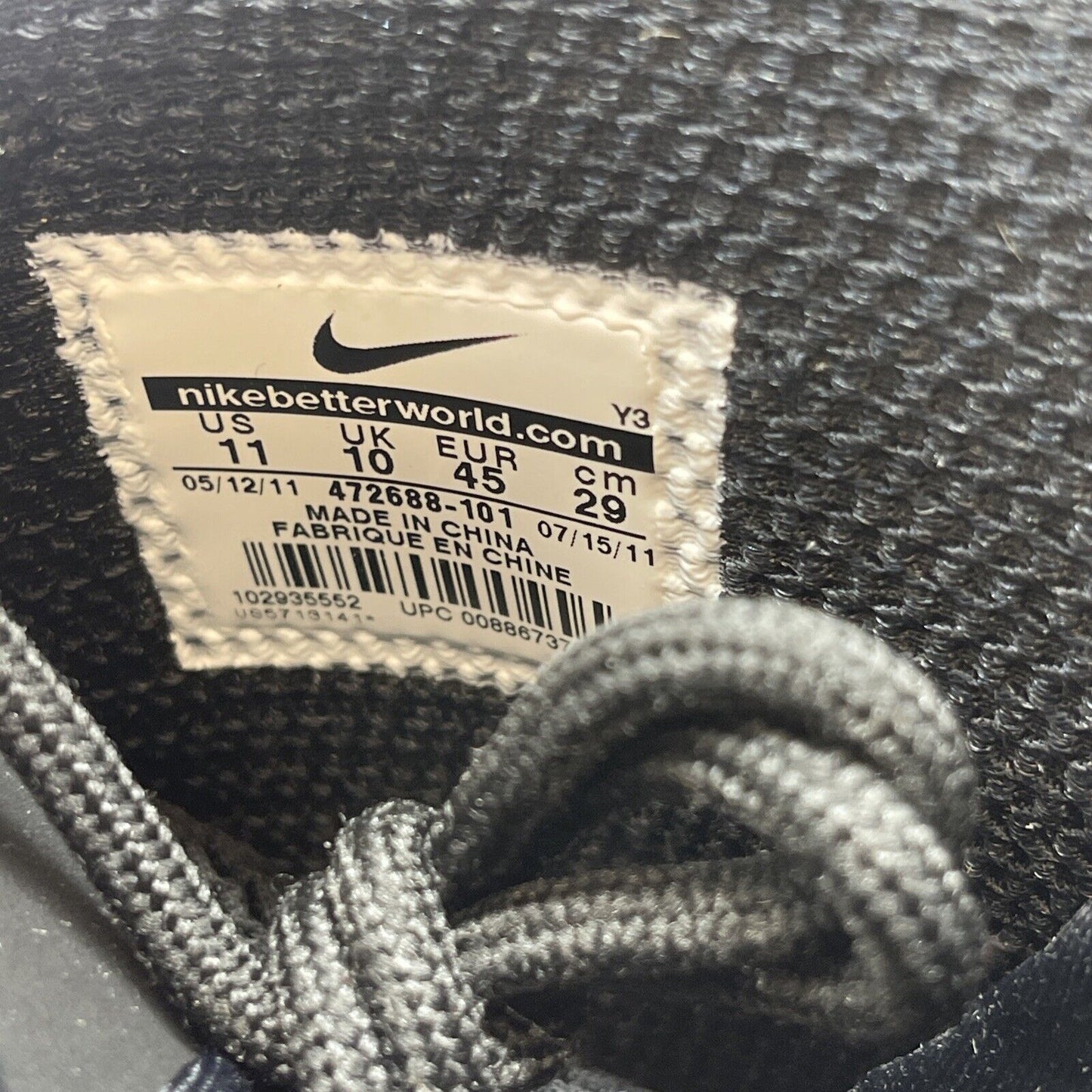 Size 11 - Nike Zoom Rookie Glow In The Dark White Black Silver (472688-101)