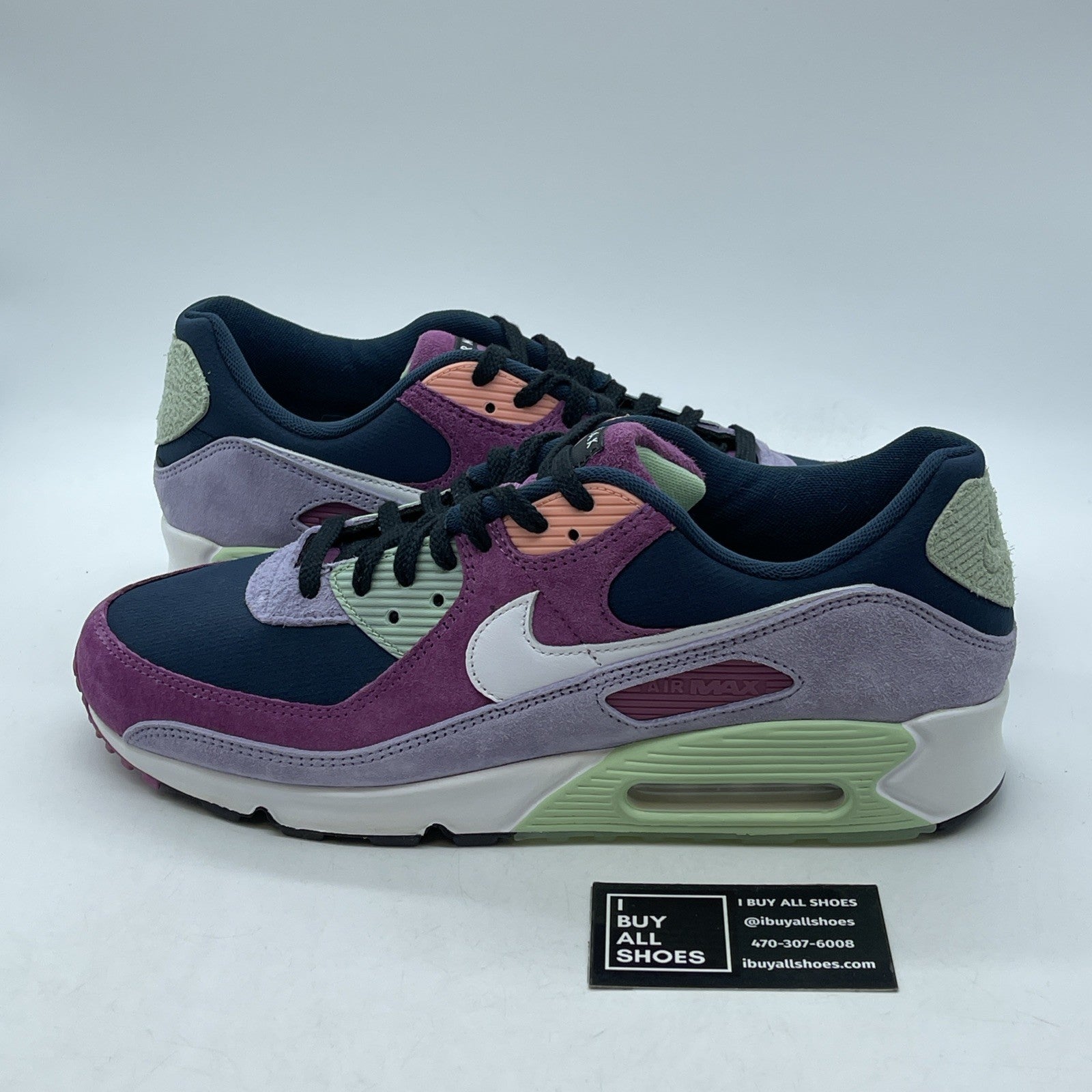 Size 13 - Nike Air Max 90 NRG Light Bordeaux Armory Navy Suede (DM0035-500)