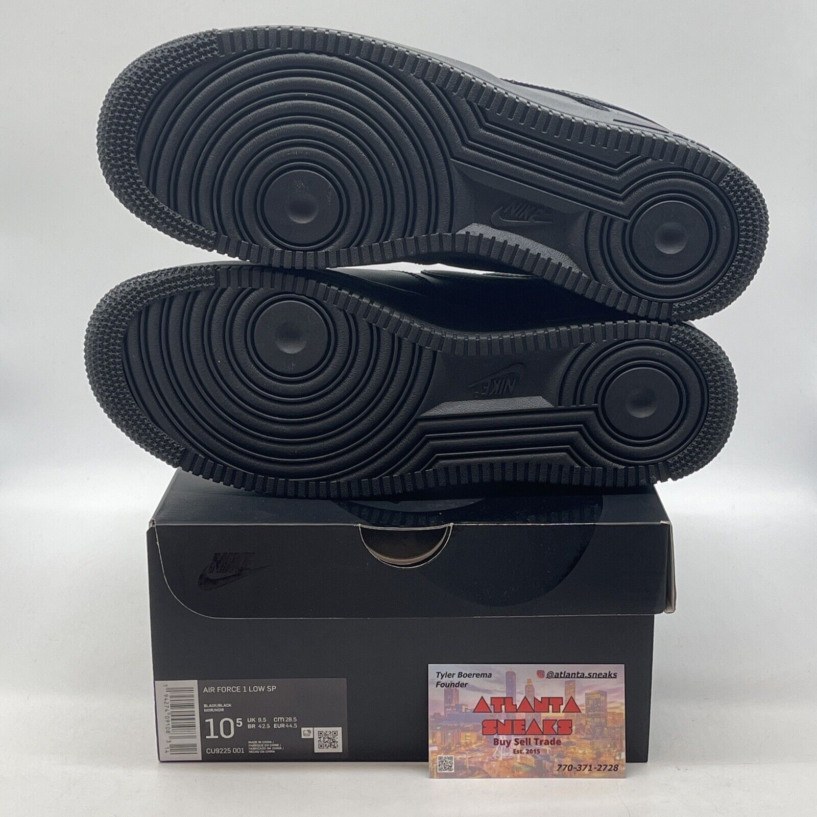 Size 10.5 - Nike Air Force 1 Low x Supreme Box Logo Black Leather (CU9225-001)