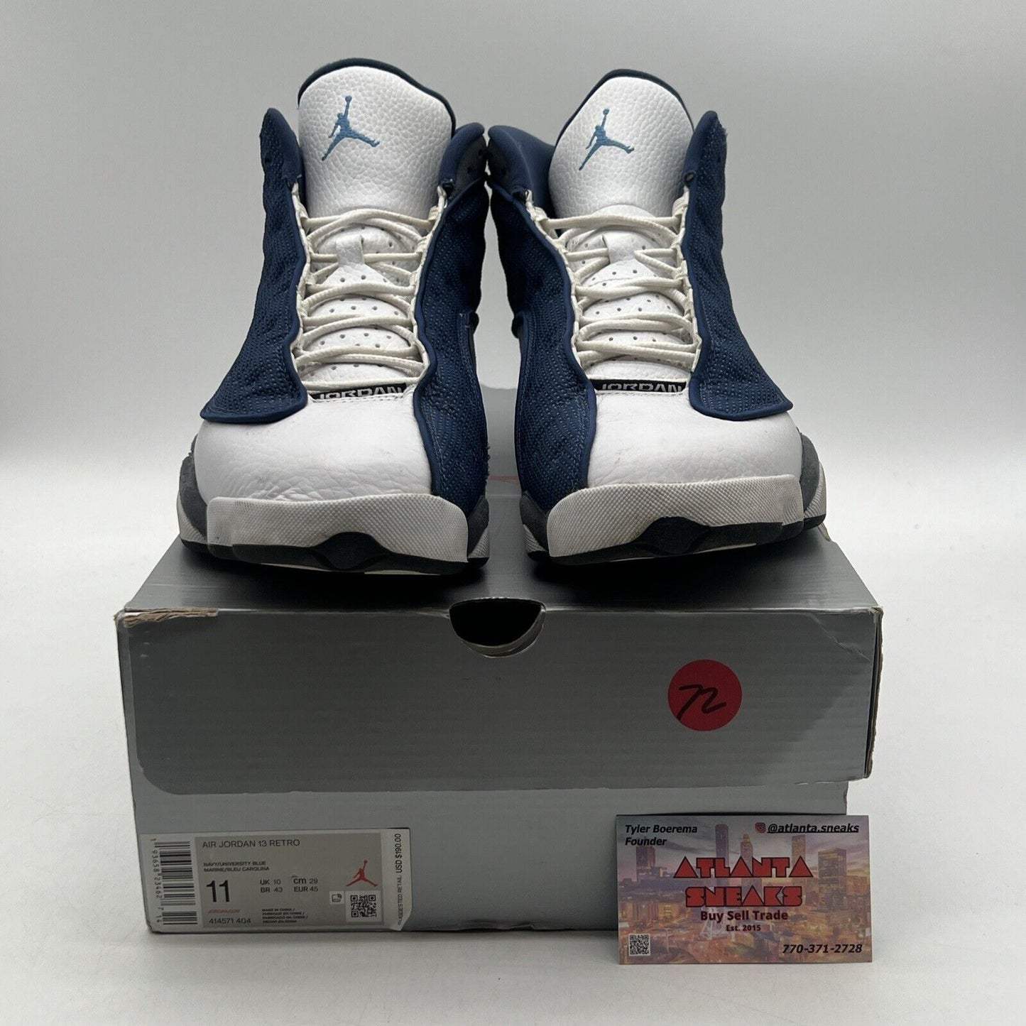 Size 11 - Jordan 13 Retro Mid Flint Blue White Grey Suede Leather (414571-404)