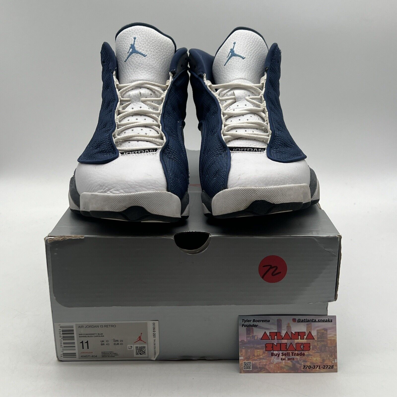 Size 11 - Jordan 13 Retro Mid Flint Blue White Grey Suede Leather (414571-404)