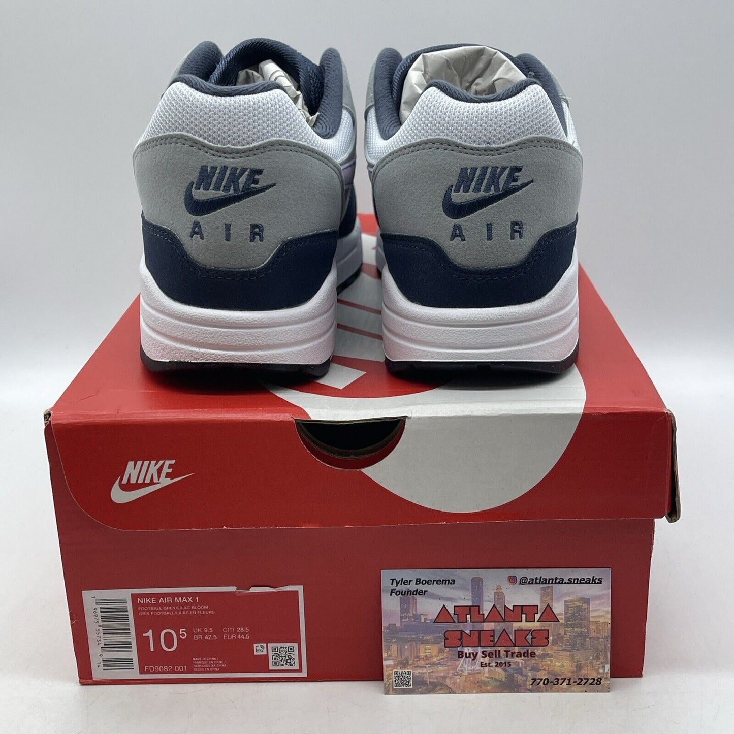 Size 10.5 - Nike Air Max 1 Obsidian Lilac Bloom White Purple Suede (FD9082-001)