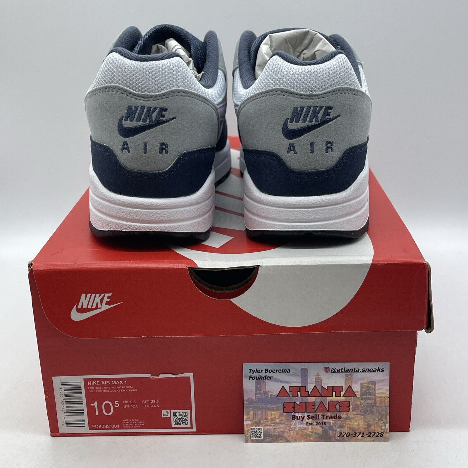 Size 10.5 - Nike Air Max 1 Obsidian Lilac Bloom White Purple Suede (FD9082-001)