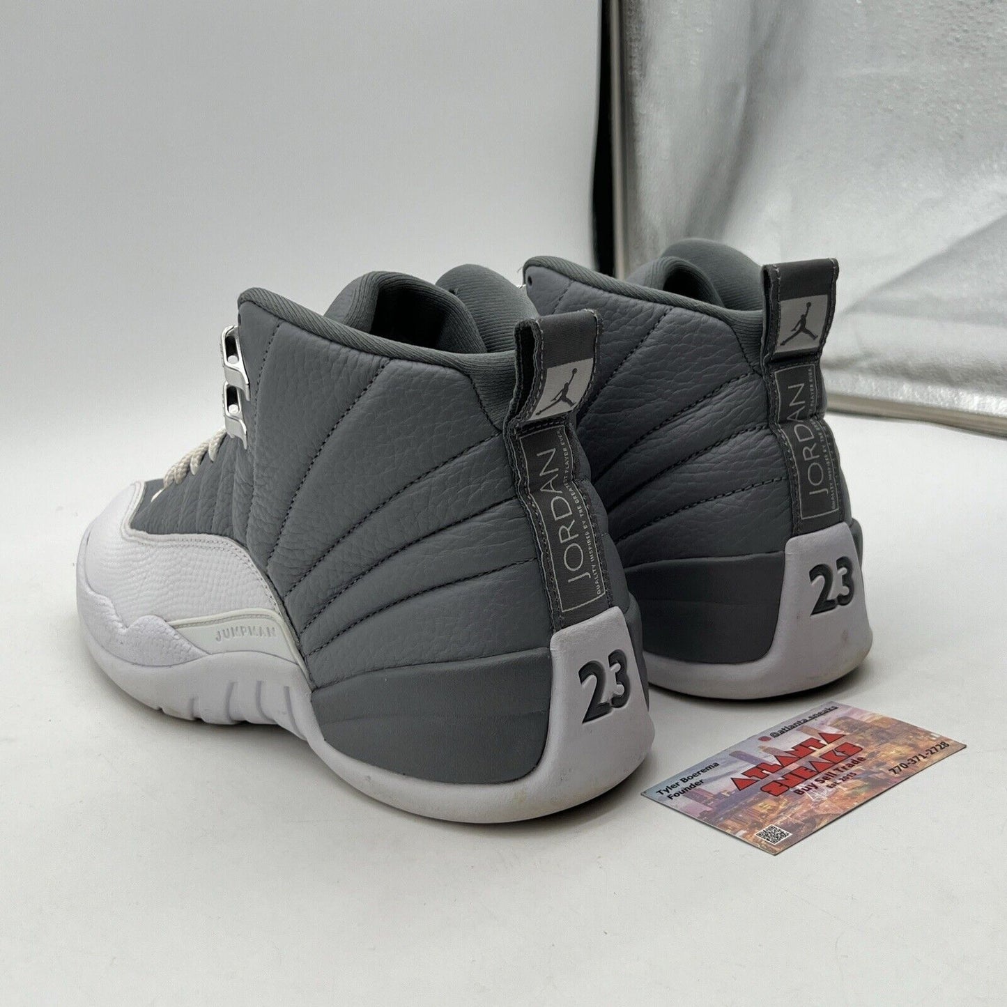 Size 9 - Jordan 12 Stealth 2022 White Grey Leather (CT8013-015)