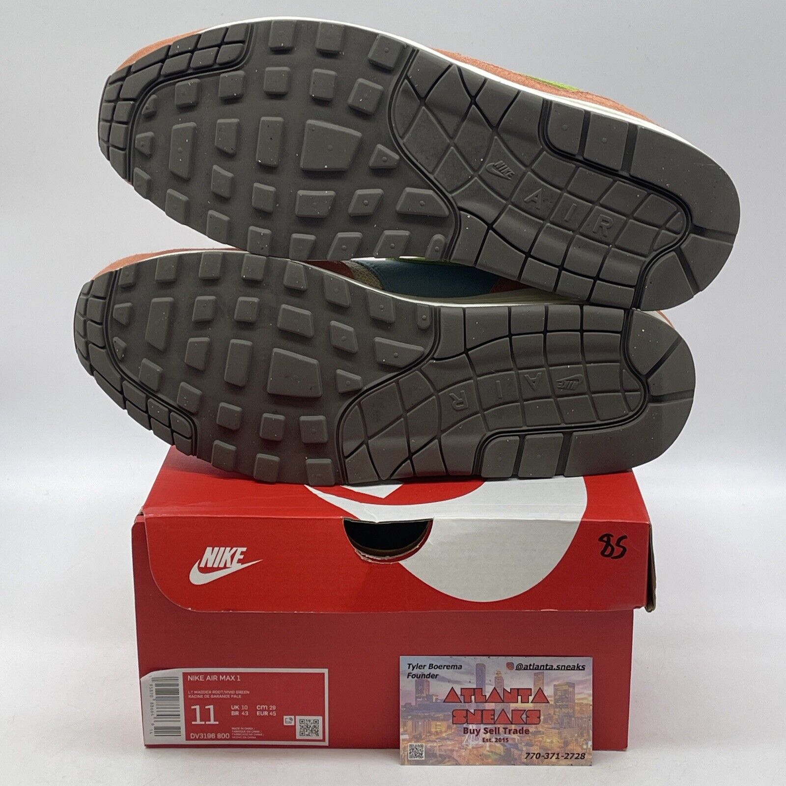 Size 11 - Nike Air Max 1 Light Madder Root White Pink Blue Suede (DV3196-800)