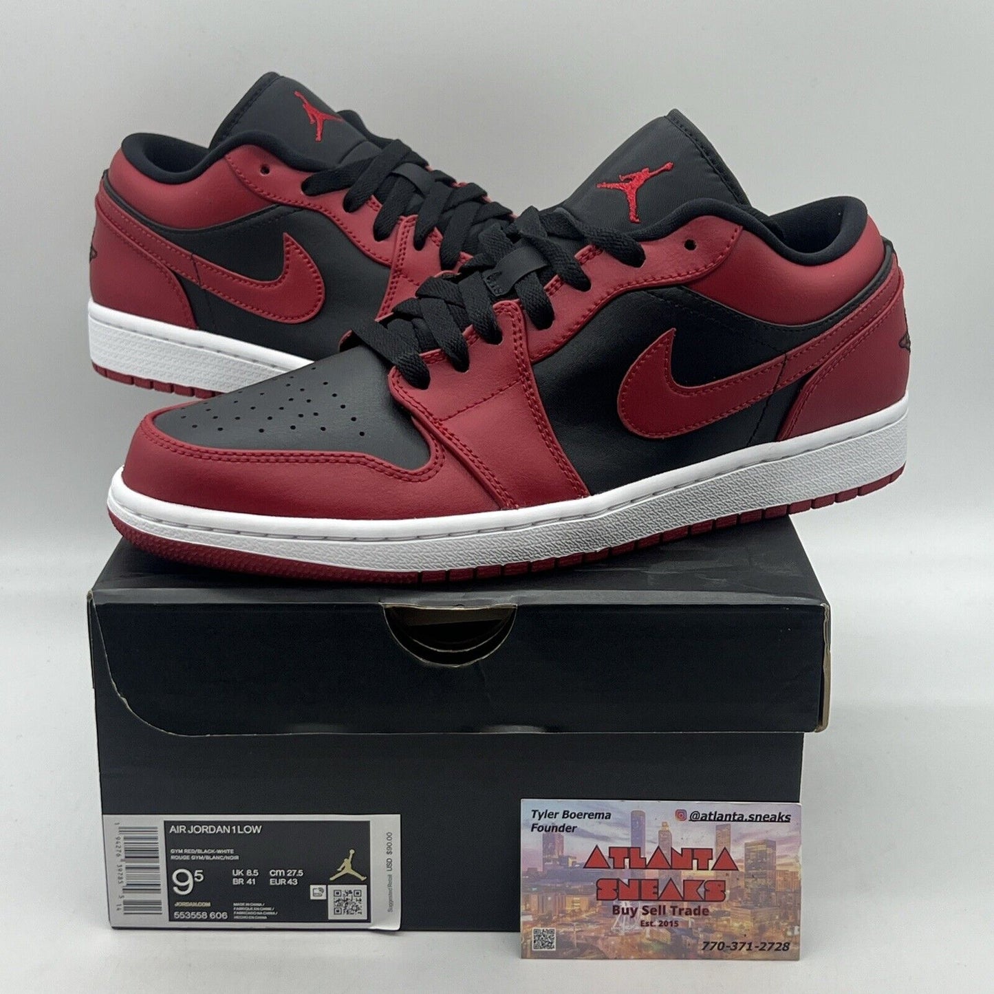 Size 9.5 - Air Jordan 1 Reverse Bred Brand New Og All Red Black White DS