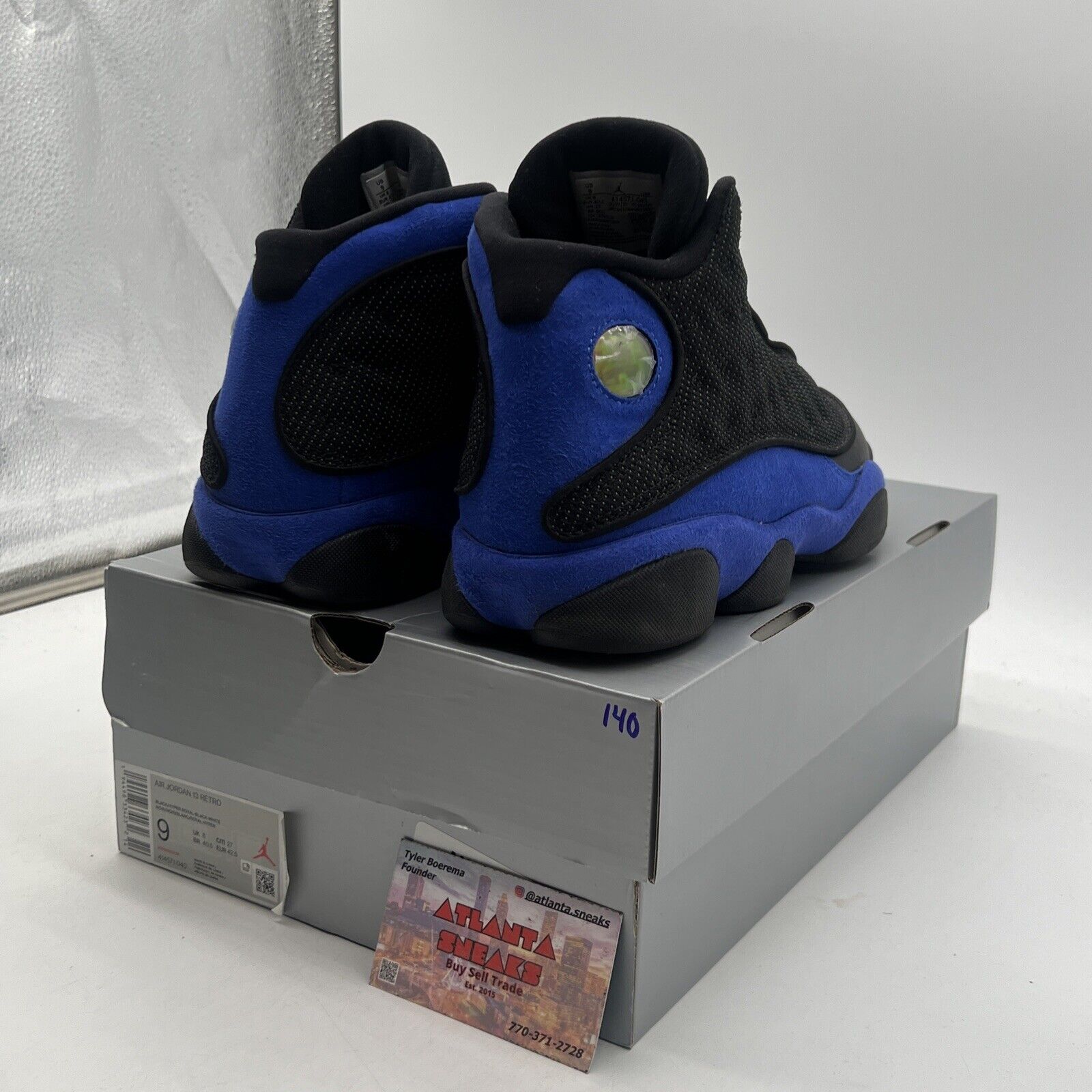 Size 9 - Jordan 13 Retro Hyper Royal 2020 Black Blue Leather Suede (414571-040)