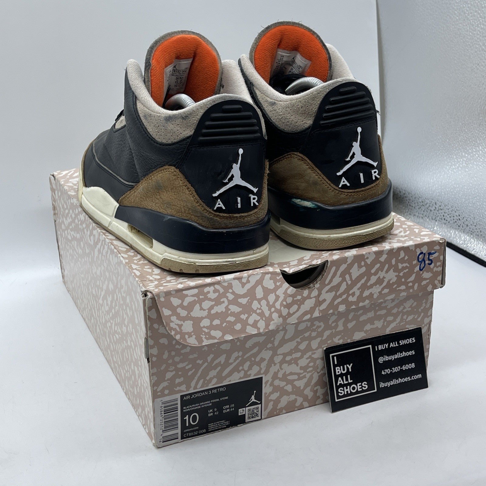 Size 10 - Jordan 3 Retro Mid Desert Elephant Black Brown Suede (CT8532-008)