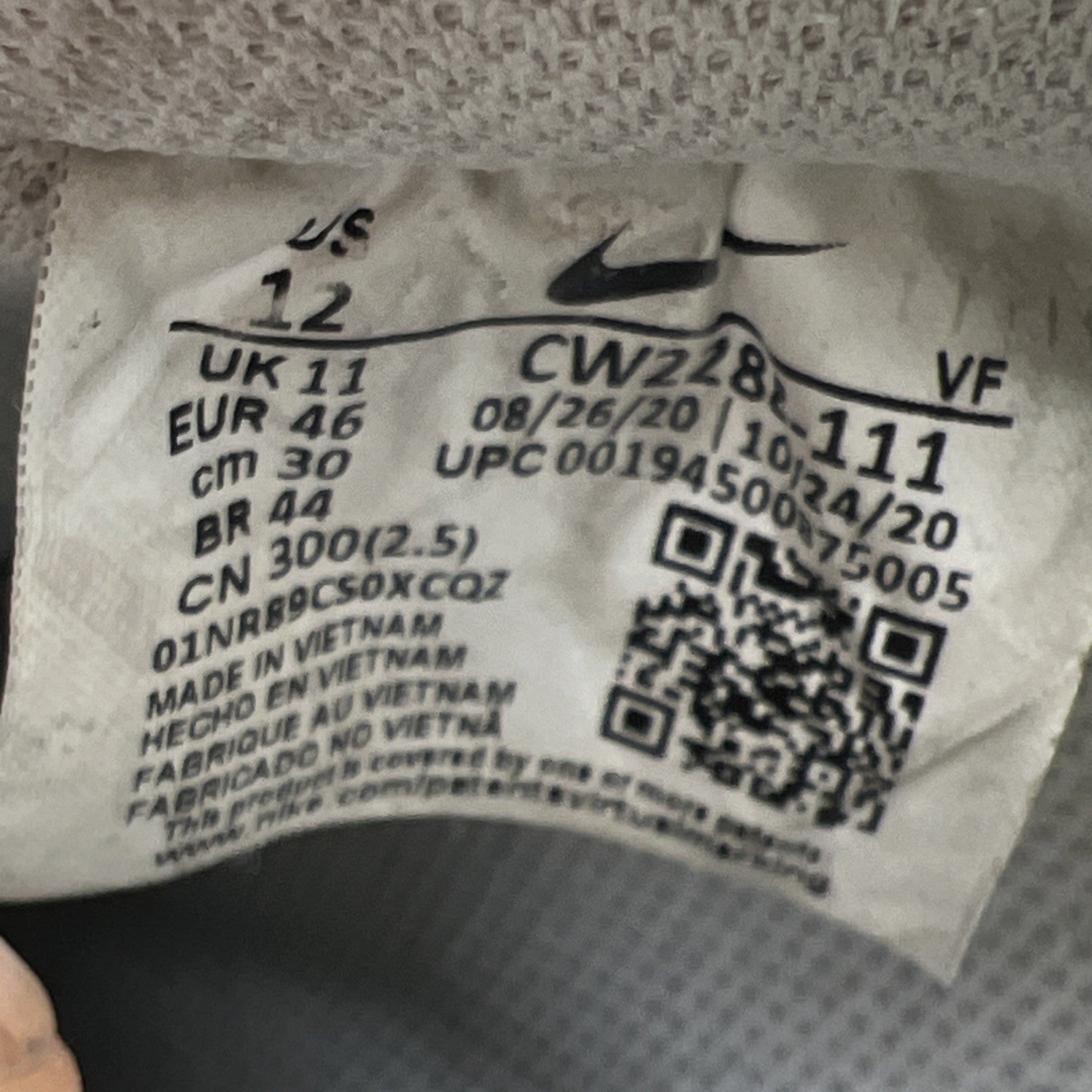 Size 12 - Nike Air Force 1 '07 Low Triple White (CW2288-111)