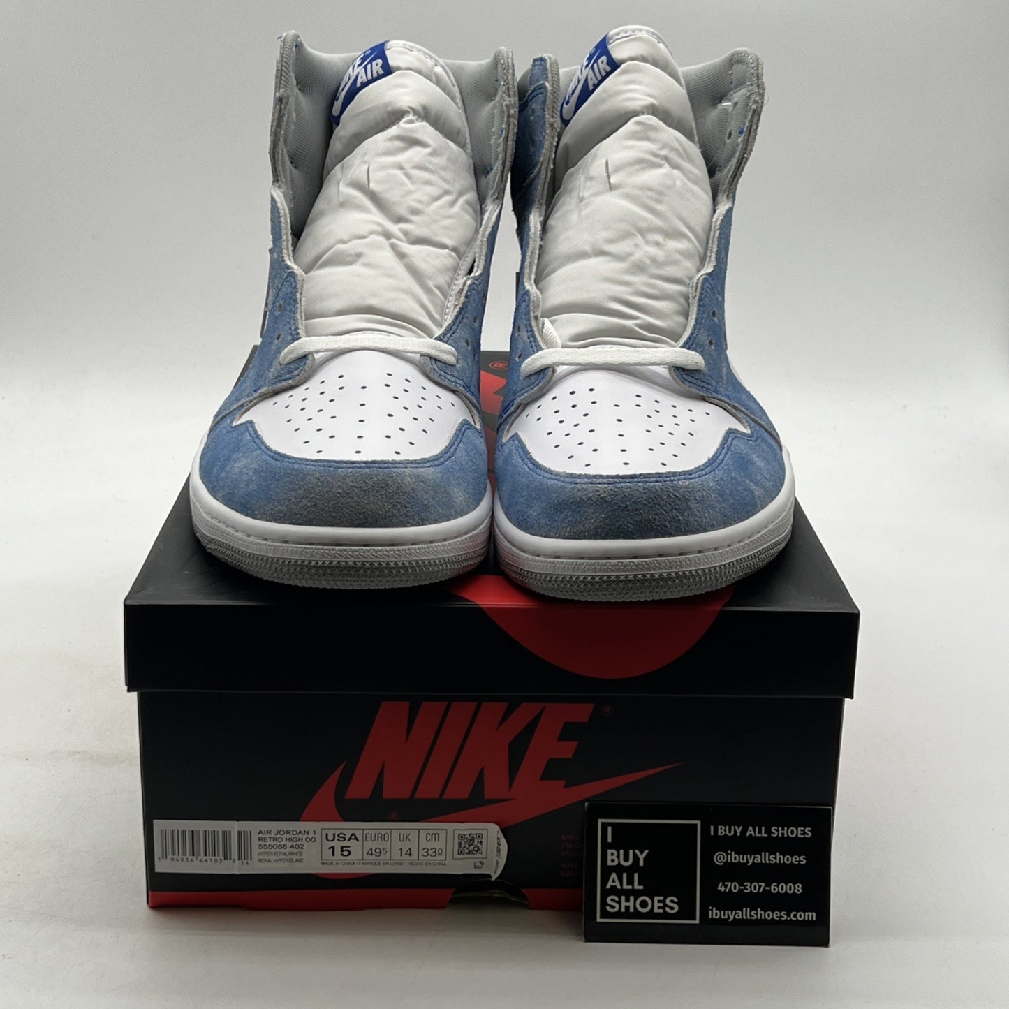Size 15 - Air Jordan 1 Retro OG High Hyper Royal (555088-402)