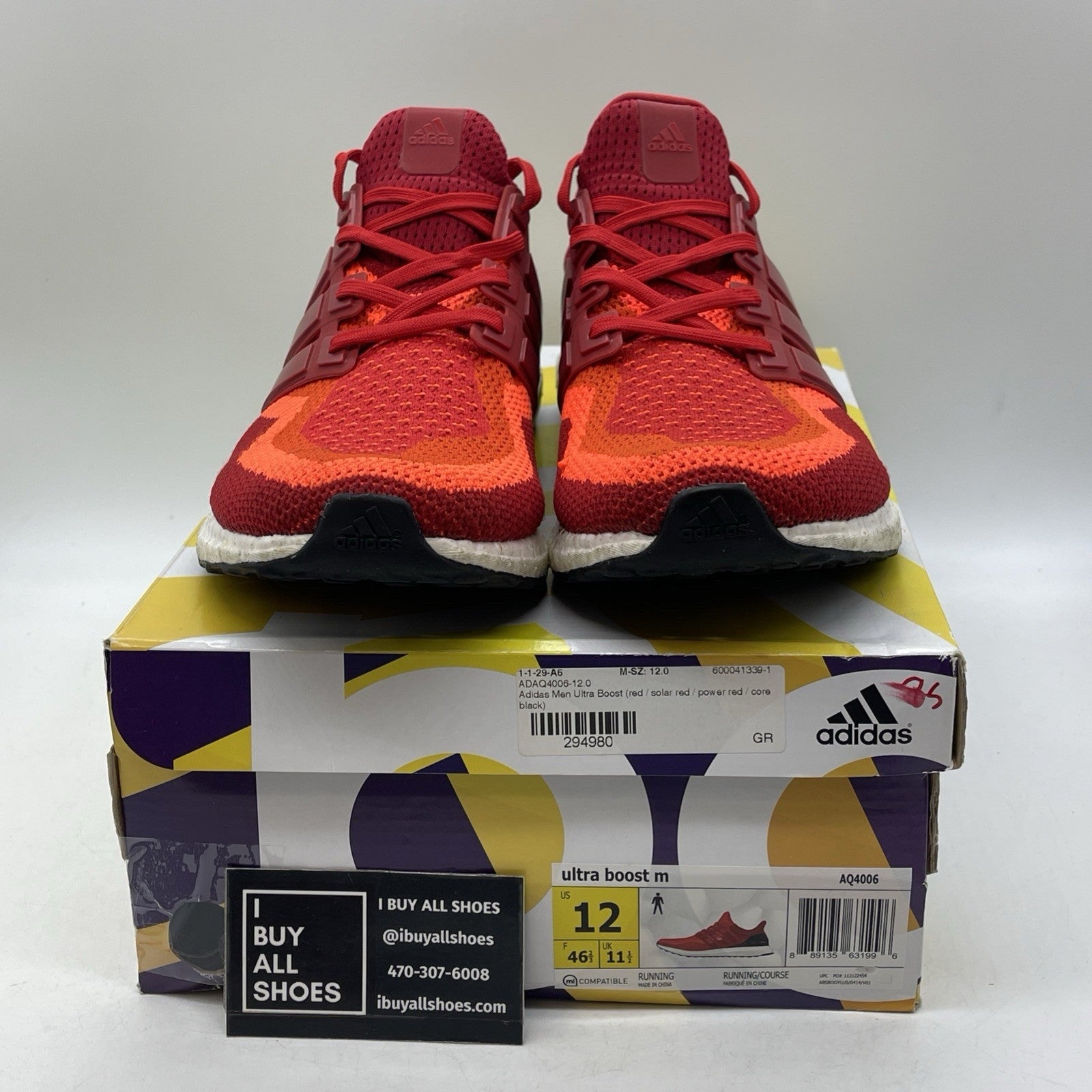 Size 12 - Adidas UltraBoost 2.0 Red Gradient (AQ4006)