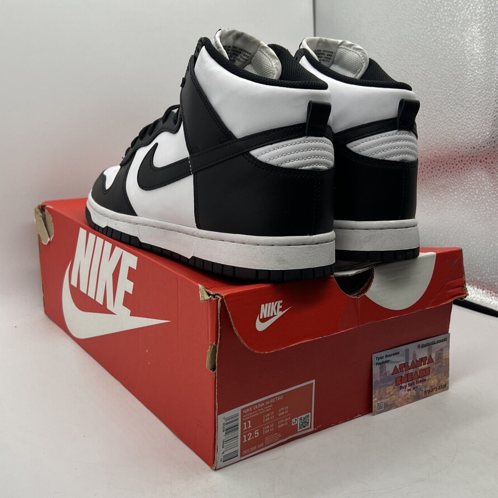 Size 11 - Nike Dunk High Black White Leather (DD1399-105)