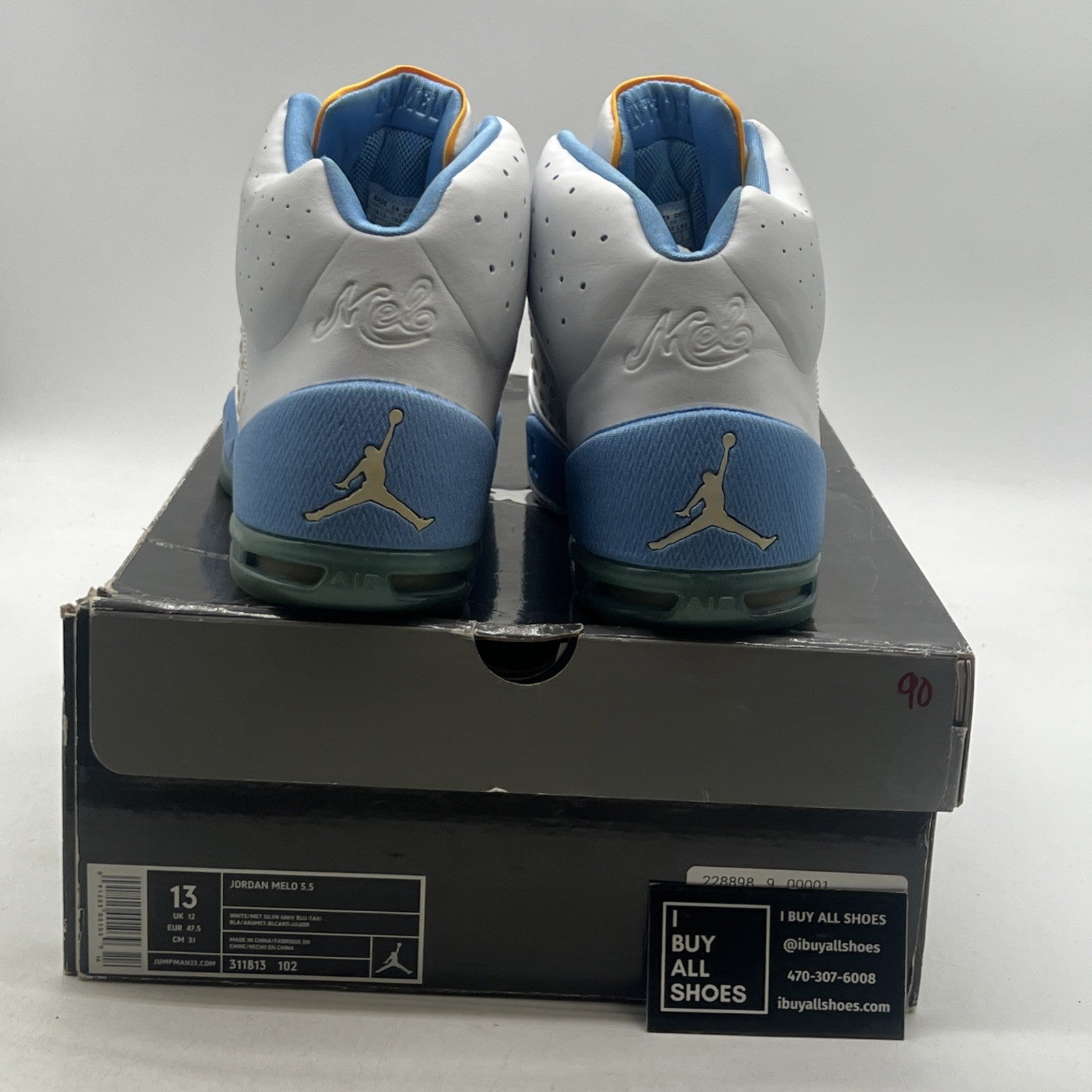 Size 13 - Air Jordan Melo 5.5 White (311813-102)