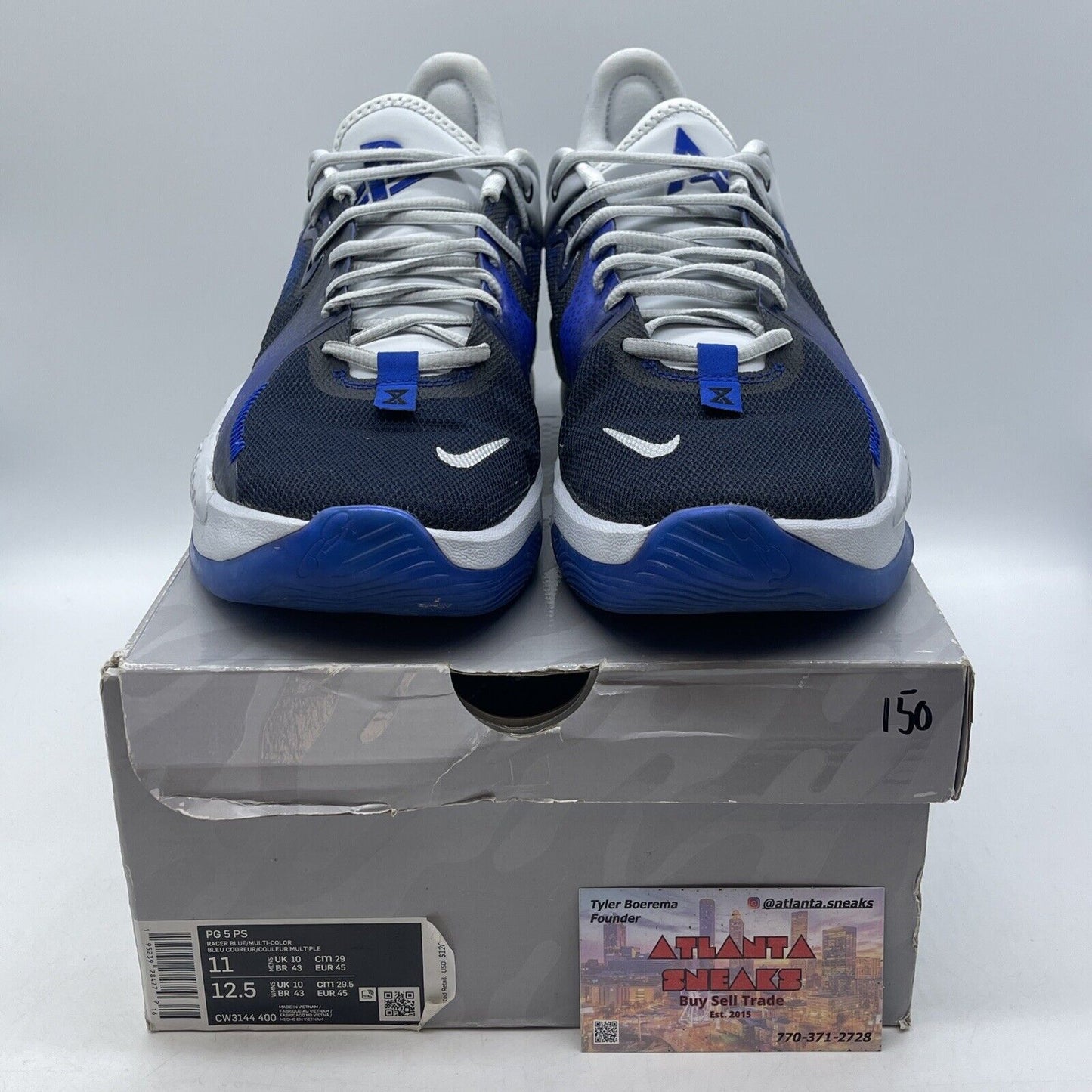 Size 11 - Nike PlayStation x PG 5 Racer Blue Grey Black Leather (CW3144-400)