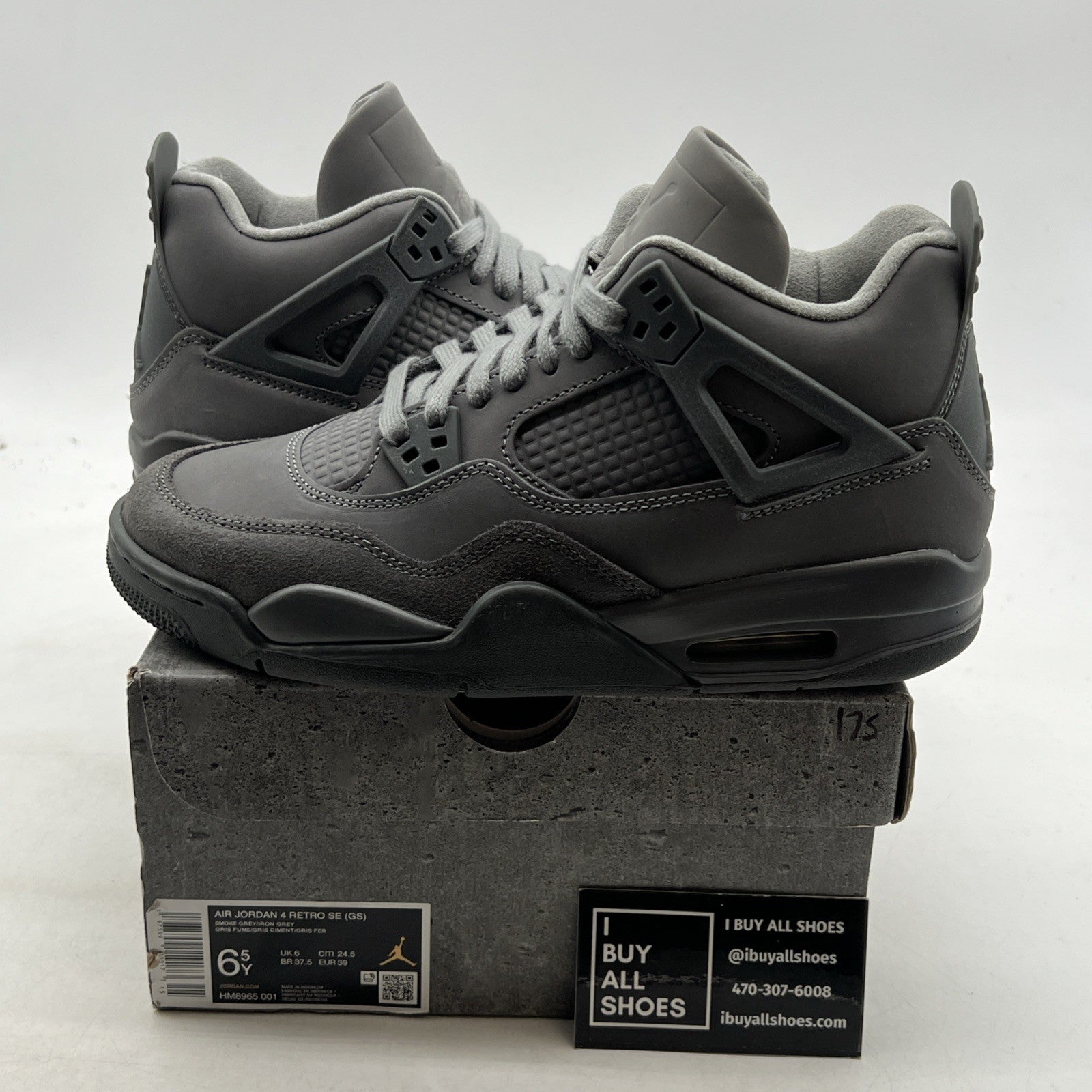 Size 6.5Y - Air Jordan 4 Retro SE Paris Olympics Wet Cement (HM8965-001)