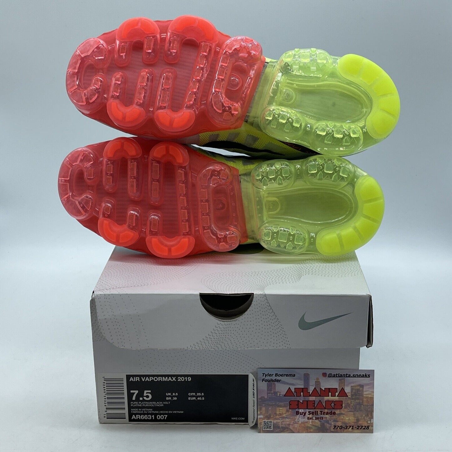 Size 7.5 - Nike Air VaporMax 2019 Neon Collection Grey Black Pink (AR6631-007)