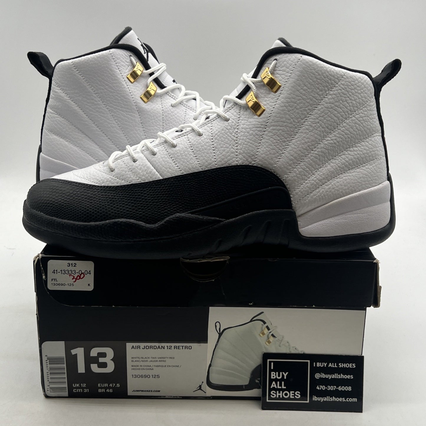 Size 13 - Air Jordan 12 Retro taxi release 2013 (130690-125)