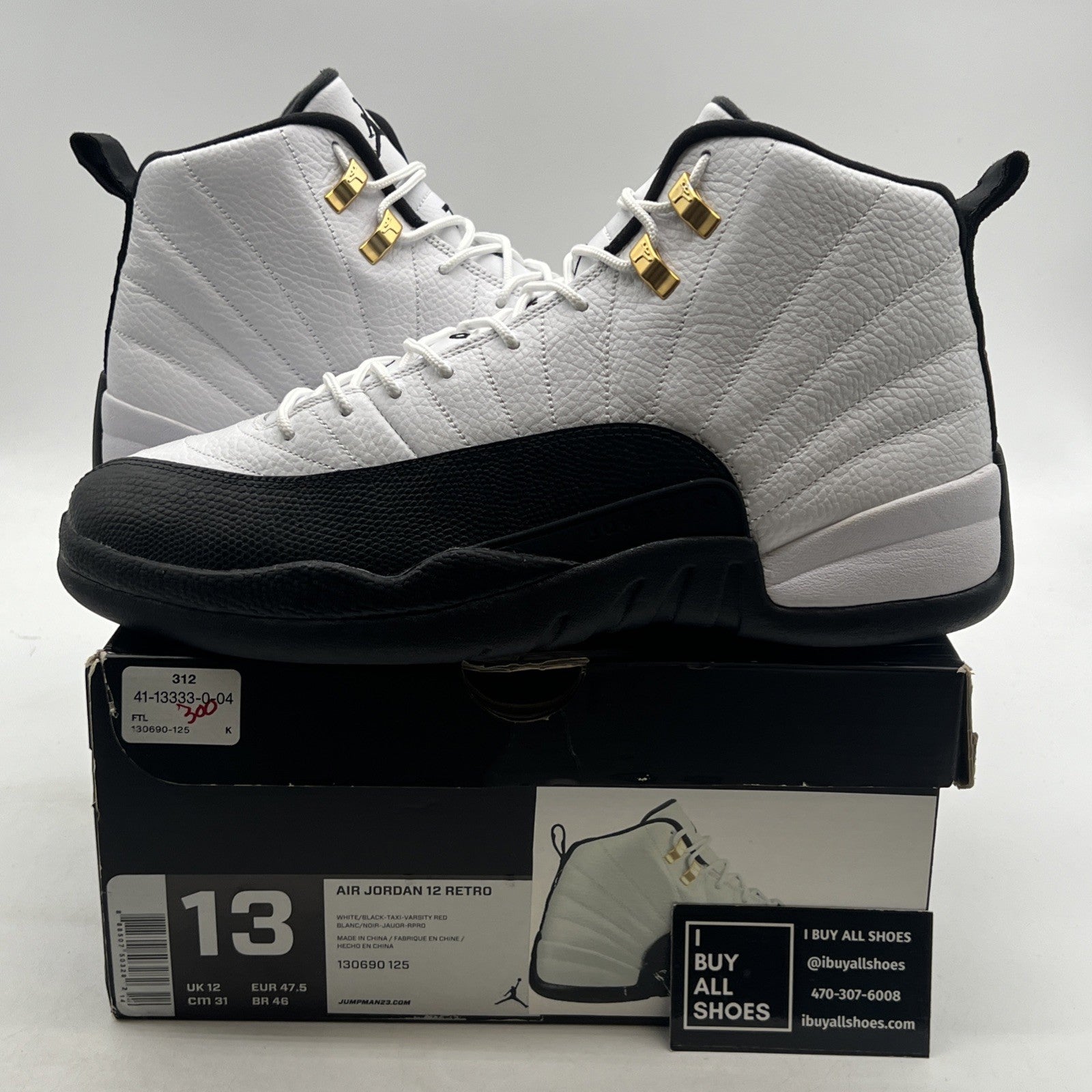 Size 13 - Air Jordan 12 Retro taxi release 2013 (130690-125)