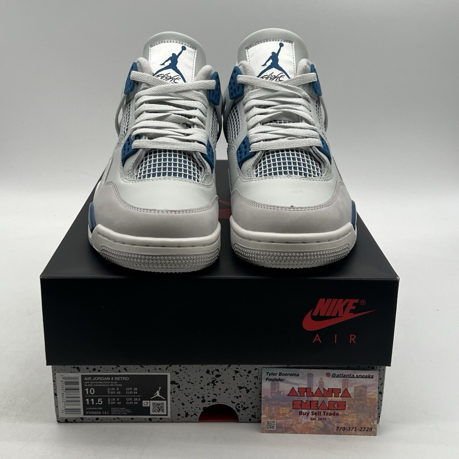 Size 10 - Air Jordan 4 Retro 2024 Military Blue White Leather (FV5029-141)