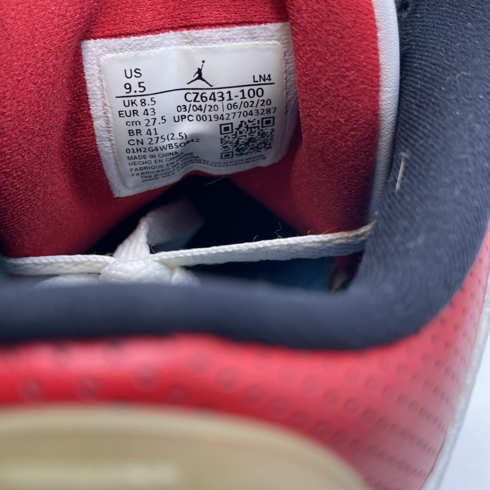 Size 9.5 - Air Jordan 3 Retro Denim SE Fire Red 2020 (CZ6431-100)