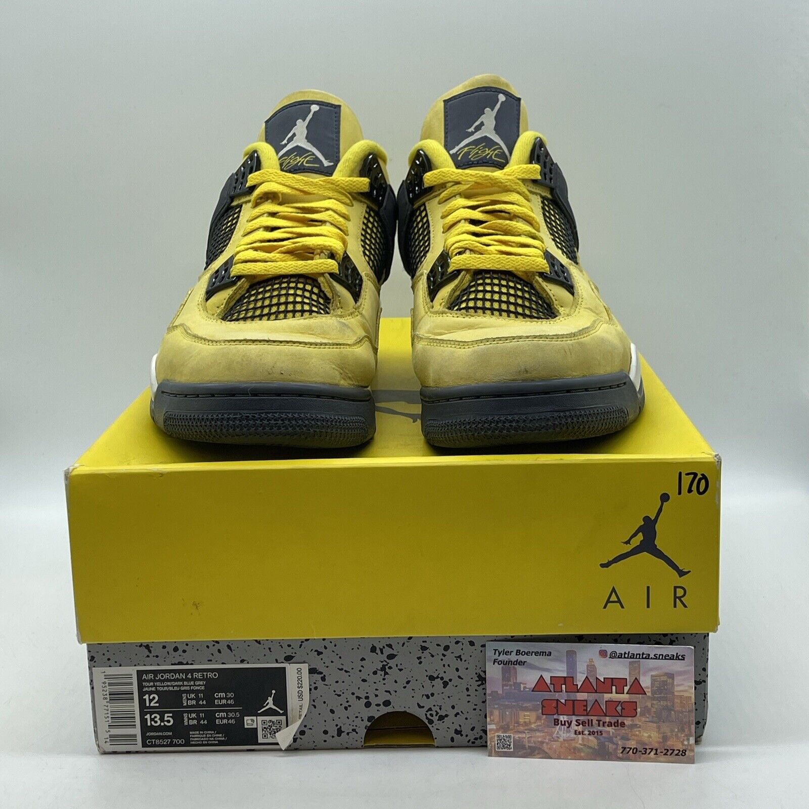 Size 12 - Jordan 4 Retro Mid Lightning White Yellow Black (CT8527-700)