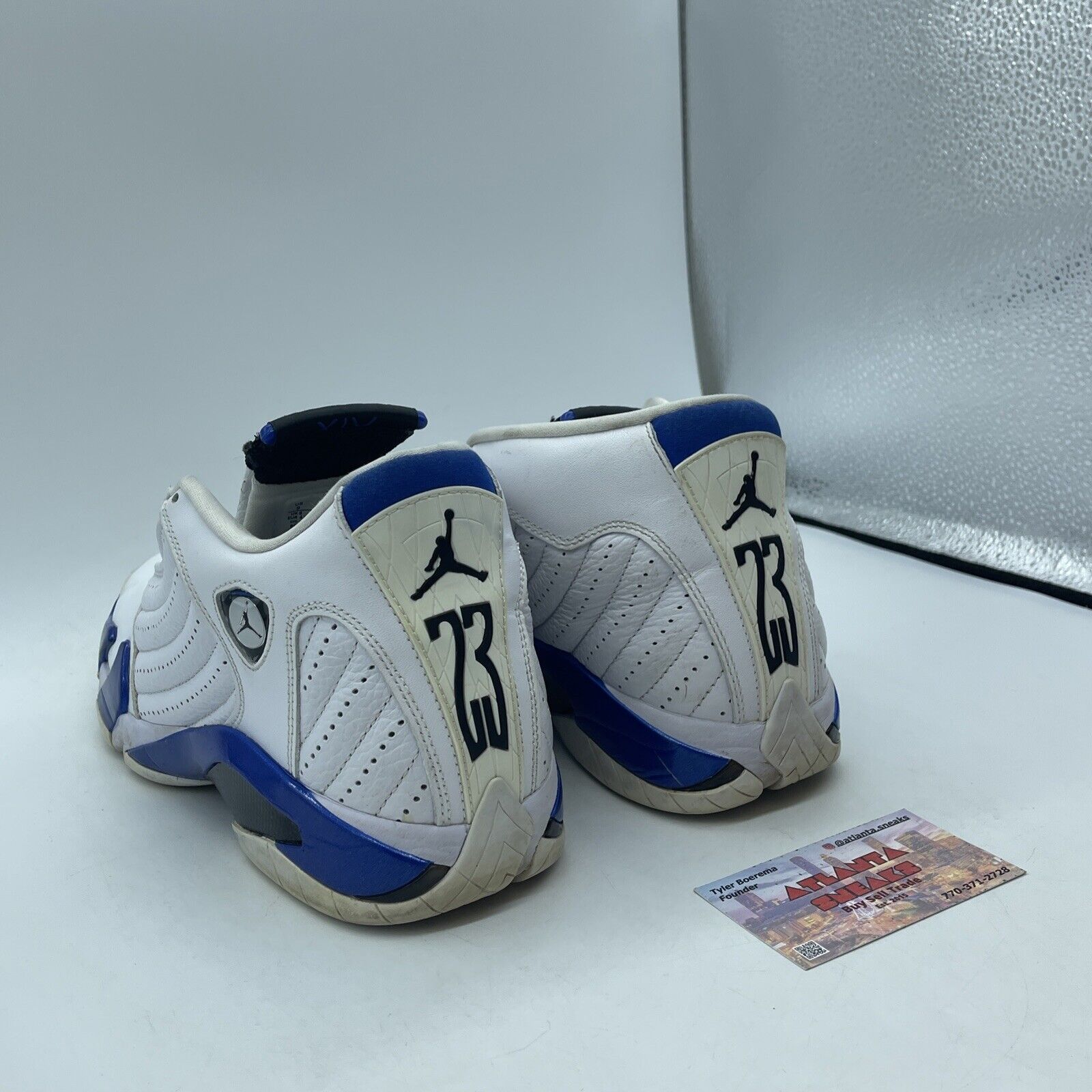 Size 9 - Air Jordan 14 Retro Hyper Royal Blue Black White Leather (487471-104)