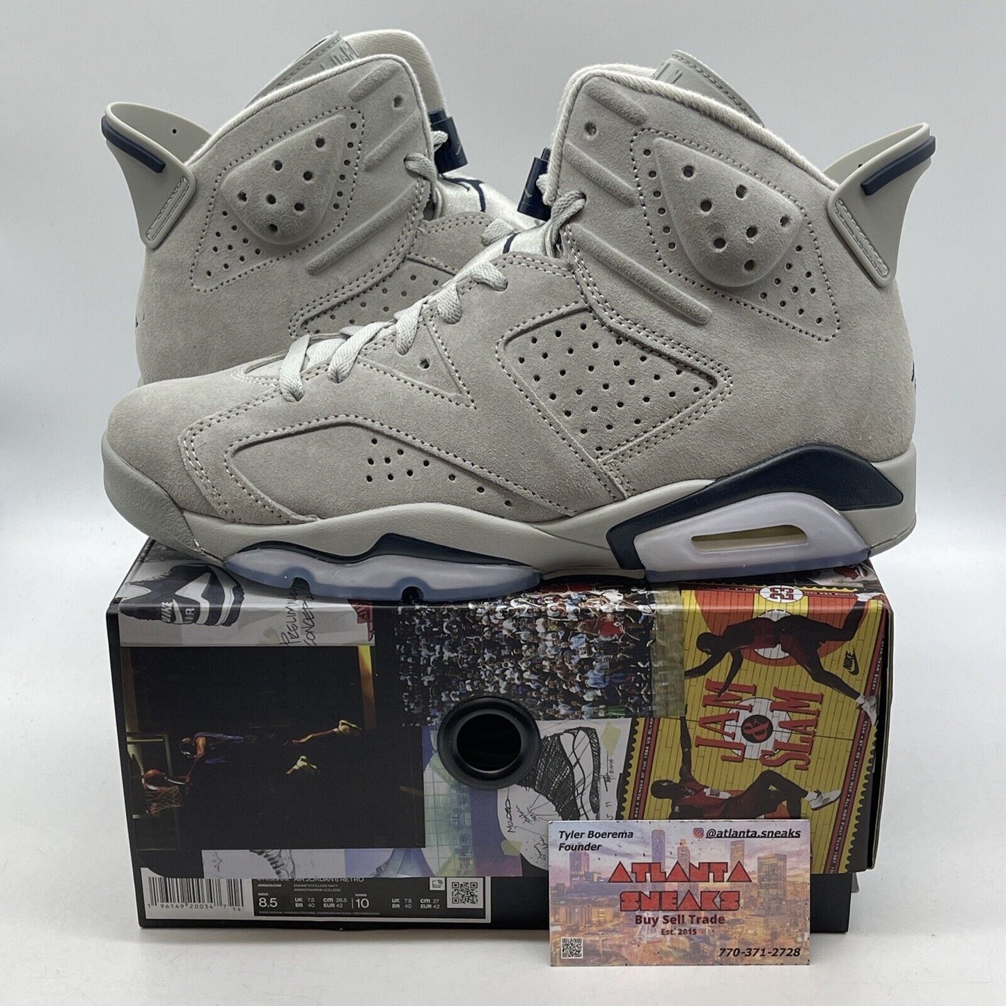 Size 8.5 - Jordan 6 Retro Mid Georgetown Grey Suede Blue (CT8529-012)