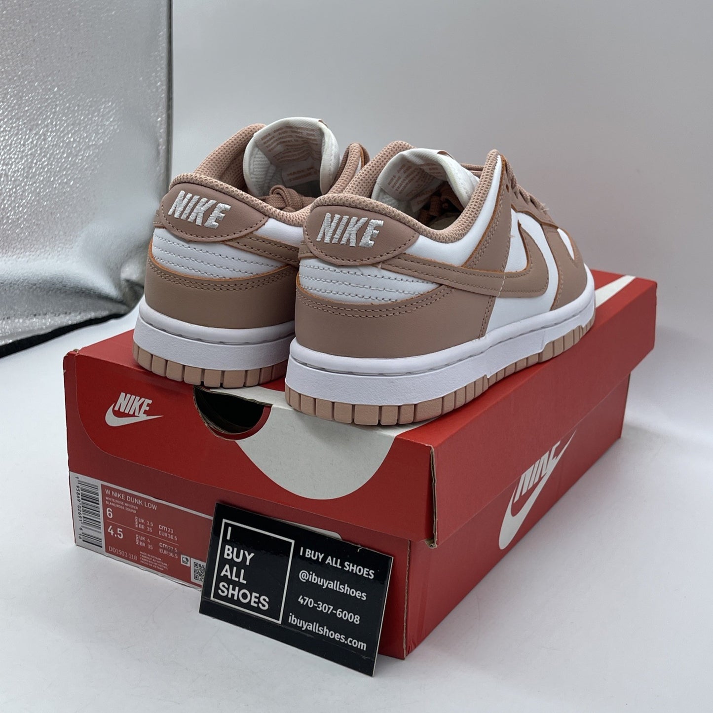 Size 6W - Nike Dunk Low Rose Whisper Pink White Leather (DD1503-118)