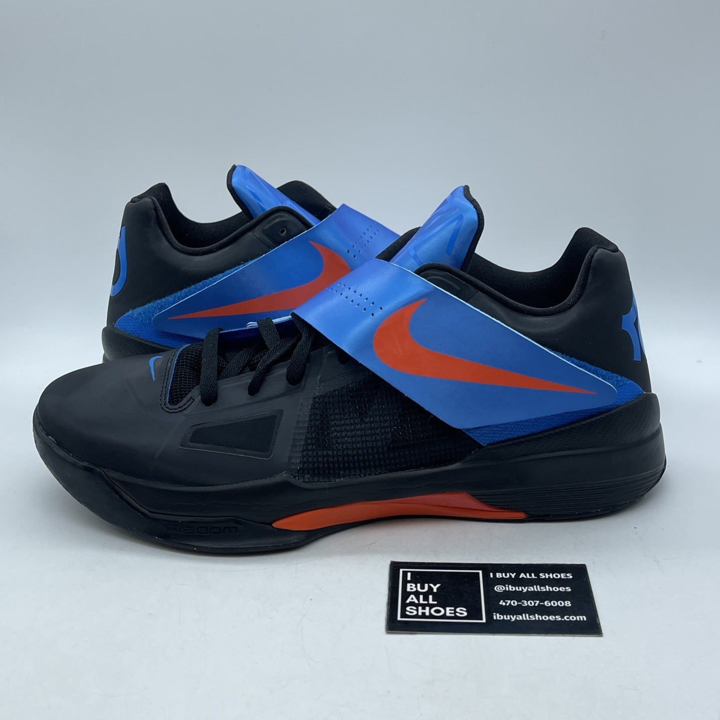 Size 13 - Nike Zoom KD 4 Black Orange Black Leather (473679-001)