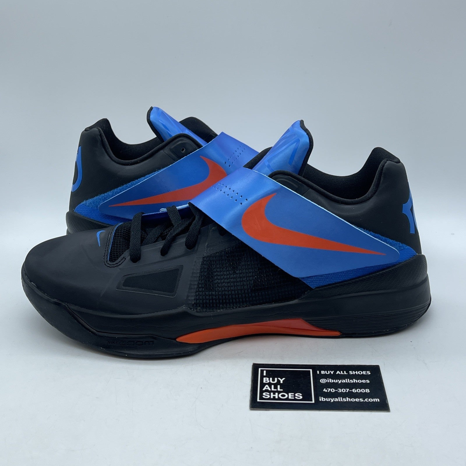 Size 13 - Nike Zoom KD 4 Black Orange Black Leather (473679-001)