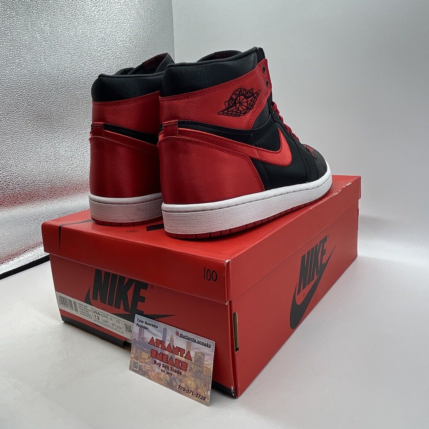 Size 12 W - Air Jordan 1 Retro OG 2023 High Satin Bred Red Black (FD4810-061)