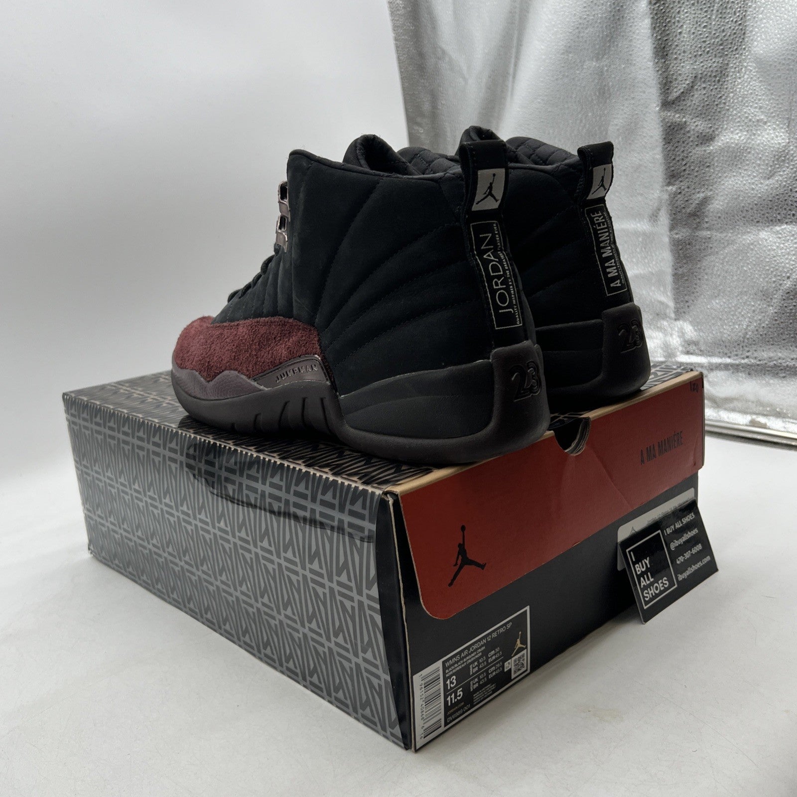 Size 13 - Air Jordan 12 Retro SP x A Ma Maniere Mid Black W (DV6989-001)