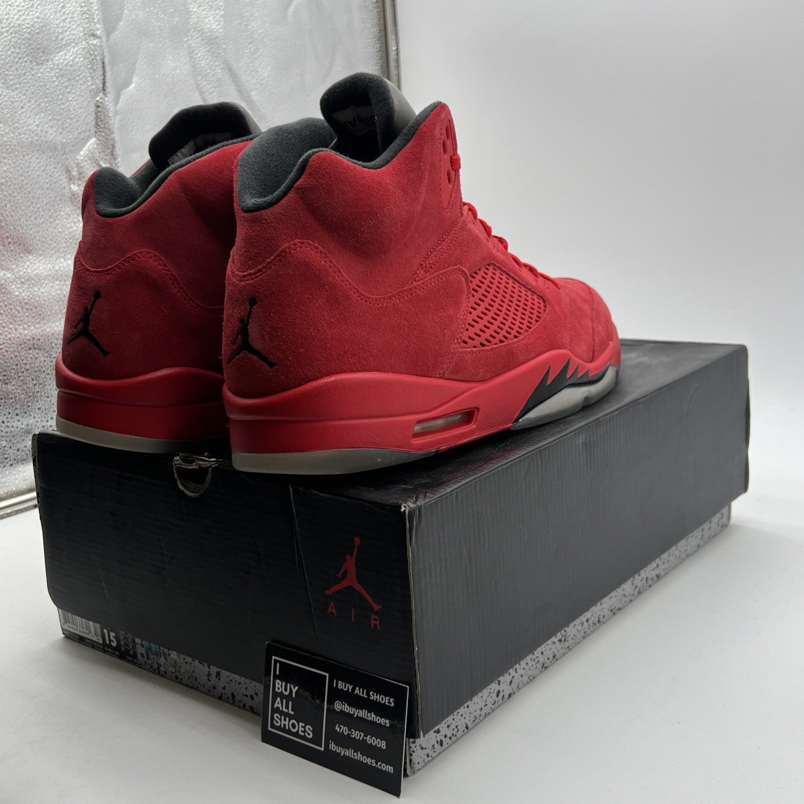 Size 15 - Air Jordan 5 Retro Red Suede (136027-602)