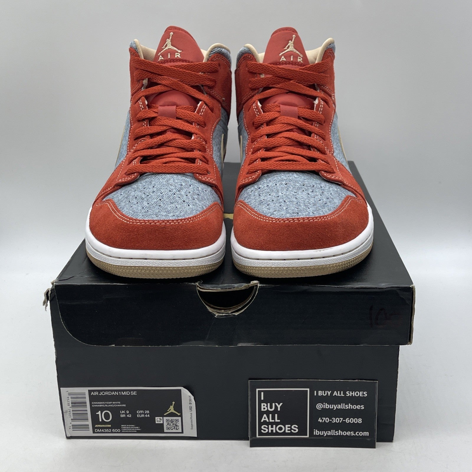 Size 10 - Air Jordan 1 Mid Denim Red Blue Brown Suede (DM4352-500)