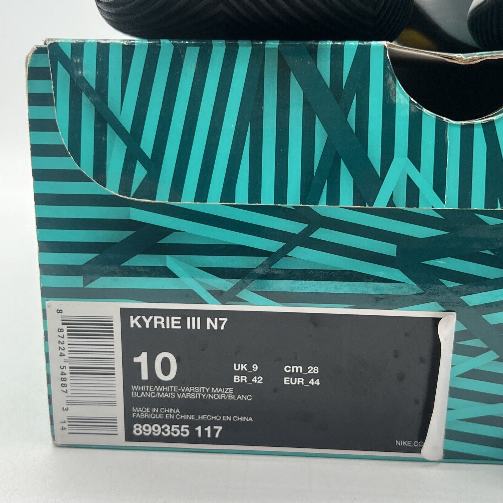 Size 10 - Nike Kyrie 3 N7 (899355-117) Black White Yellow