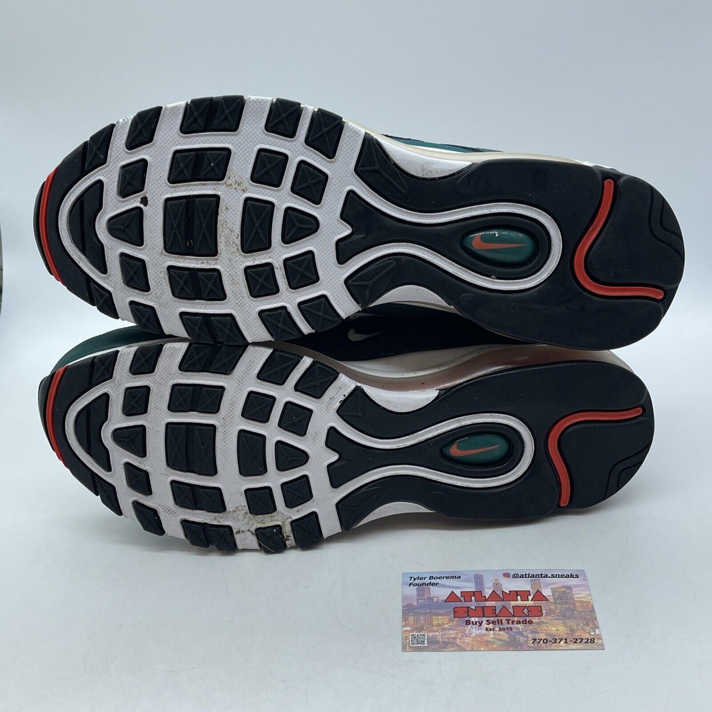 Size 12 - Nike Air Max 97 Miami Dolphins Blue Silver Suede Leather (921826-300)