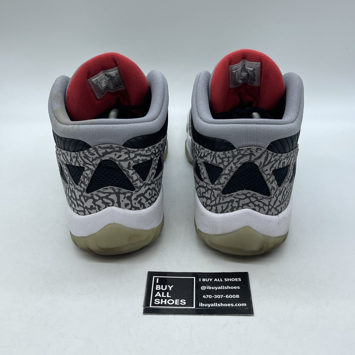 Size 13 - Air Jordan 11 Retro IE Low Black Cement Suede Leather (919712-006)