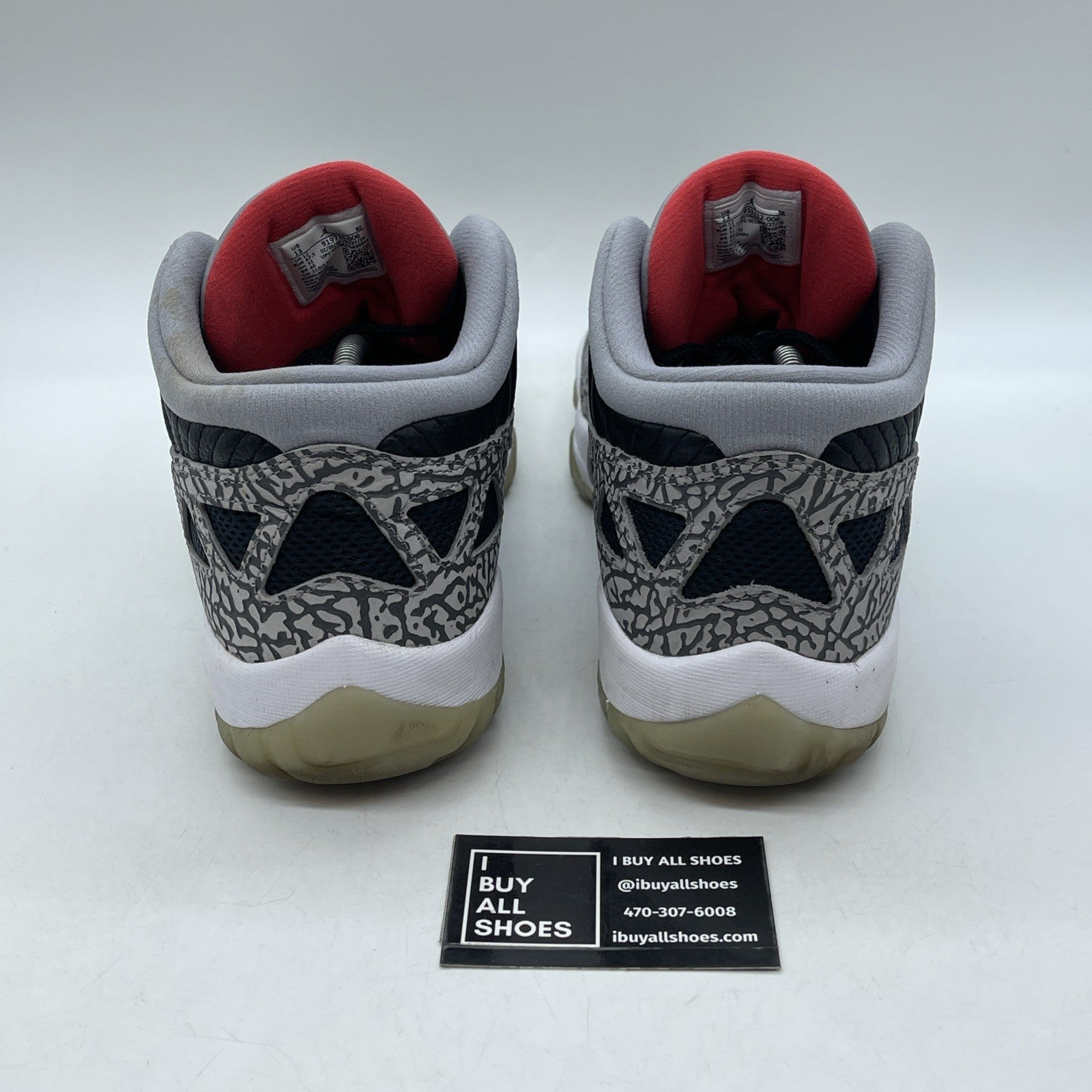 Size 13 - Air Jordan 11 Retro IE Low Black Cement Suede Leather (919712-006)