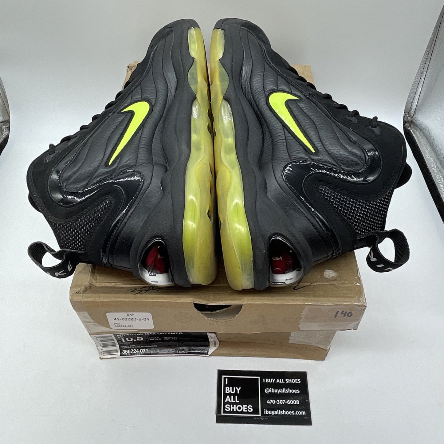 Size 10.5 - Nike Air Total Max Uptempo LE Black Volt Suede (366724-071)